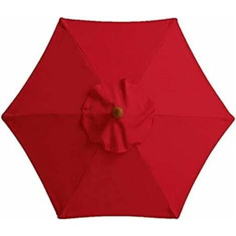 Parasol de jardin avec 6 baleines robustes, parasol de plage, abri de jardin, pour balcon, terrasse, terrasse, piscine (diamètre 3 m) - Rouge - RWAccessoire pour parasol