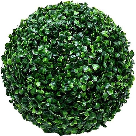 Boules de verdure artificielles en buis vert, rondes et sans taille, pour la décoration de table intérieure et extérieure. (1/5)