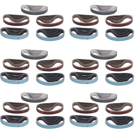 Assortiment de bandes abrasives, 30 pièces, affûteur de couteaux, jeu de bandes en papier de verre 80 120 240 400 800 1000 grain 1/2 po 12 po (1/5)