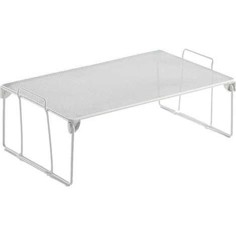 Scaffale Portaoggetti Impilabile A 2 Ripiani In Acciaio 41x25,5x15cm