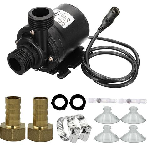 Pompe à Eau Submersible 12V, Pompe à Eau Ultra Silencieuse Pompe de Bassin Submersible, Métal, Classique, pour Bassin, Fontaine de Jardin, Aquarium