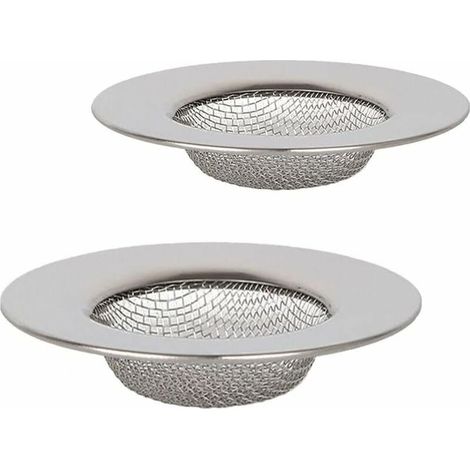 Filtre Évier Inox - Acier Inoxydable Anti-Bouchon - Cuisine Salle De Bain Baignoire - Lot De 2 (1/5)