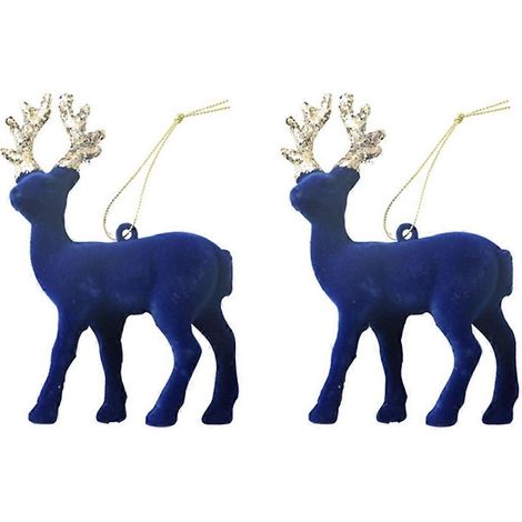 Weihnachtsbaumschmuck, Hirschmotiv, blau