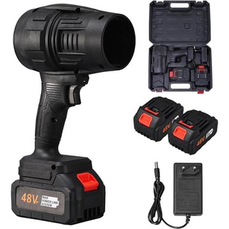 LYERCW - Souffleur Turbo Jet, souffleur d'air sans fil ultra-puissant, souffleur de feuilles sans fil 190 000 tr/min avec 2 batteries, vitesse 32 000 tr/min, puissance 350 W (24 V)