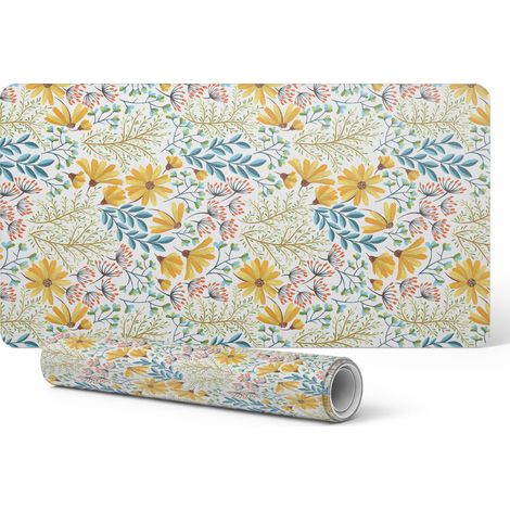 Alfombrilla decorativa para port谩til con estampado floral vintage, 120 x 60 cm.