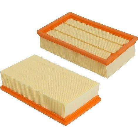 Packung mit 2 flachen Faltenfiltern, kompatibel mit Kärcher NT 25/1 Ap, NT 35/1 Ap, NT 35/1, NT 45/1, NT 55/1, NT 361, NT 561, NT 611 Tact, Te, M, eco für 6.904-367.0/69043670 (1/5)