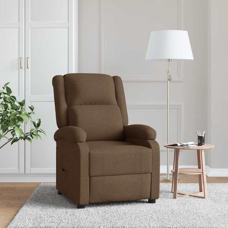 vidaXL Fauteuil inclinable Marron Tissu (1/6)