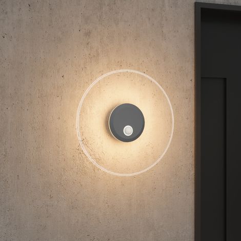 doporro Lámpara de Jardín 3000K, Luz de Jardín IP65 Bolardos LED Externos φ30x6,5cm en Aluminio para Jardines, Parques, Zonas Residenciales y Entradas LunaLights, Arena Gris Oscuro (1/5)