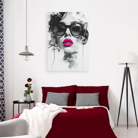 Wandbild Frau Glamour Modernes Porträt Schwarz Weiß 40x60 (1/4)