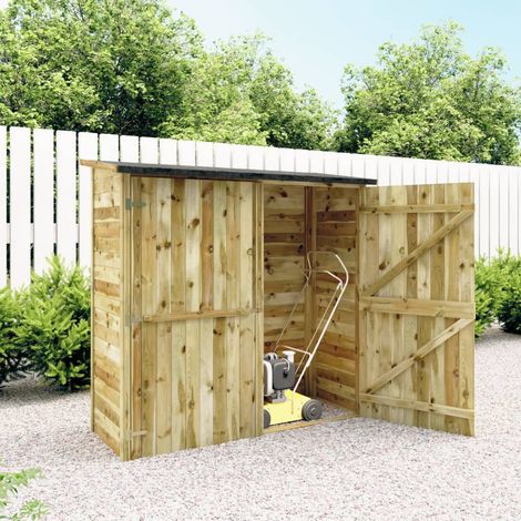 vidaXL Caseta para leña madera de pino impregnada 300x90x176 cm (1/5)