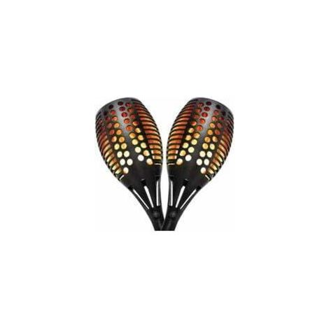 Éclairage torche solaires d'extérieur, jardin, Décoration de Jardin, lampe flamme solaire étanches à 96 LED avec de Effet Flamme, Étanche IP65 (2 pièces)