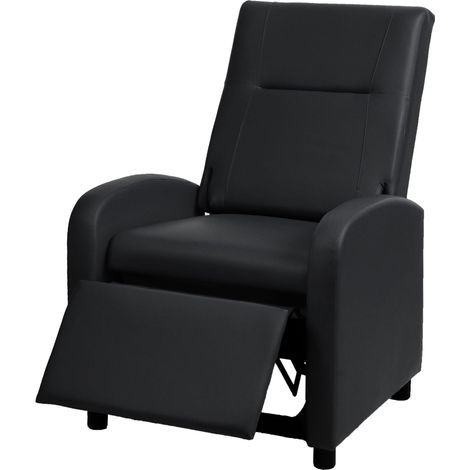 Fernsehsessel HHG-660, Relaxsessel Liege Sessel, Kunstleder klappbar 99x70x75cm schwarz