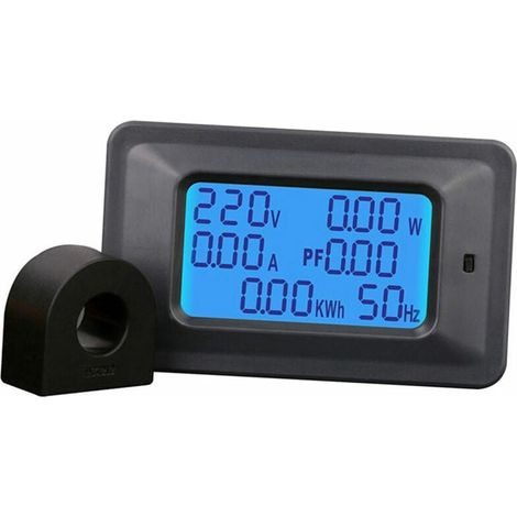 Indicateur de consommation électrique Compteur électrique domestique multifonctionnel, compteur watt-heure, compteur de tension et de courant à affichage numérique AC, moniteur de puissance - 100A (1/5)