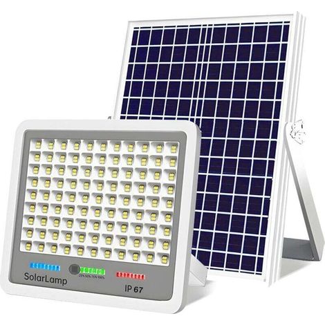 Hochleistungs-Solar-Außenstrahler mit 300 W, Fernbedienung, IP65 wasserdicht, automatische Ein-/Ausschaltfunktion, 15.000 mA (1/4)