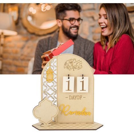 DIY-Countdown-Kalender, Holzdekoration für Eid al-Fitr, ideales Geschenk für die Heimdekoration, Stil B (1/5)