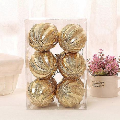 12 boules de Noël pailletées de 6 cm par boîte, décoration pour sapin de Noël (1/4)