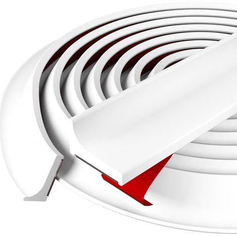 Seuil de Douche Barrage d'eau Silicone - Prime, Facile à Installer,Idéal pour Les Salles de Bains, Les Douches et Les Cuisines, Blanc, 2M (1/5)