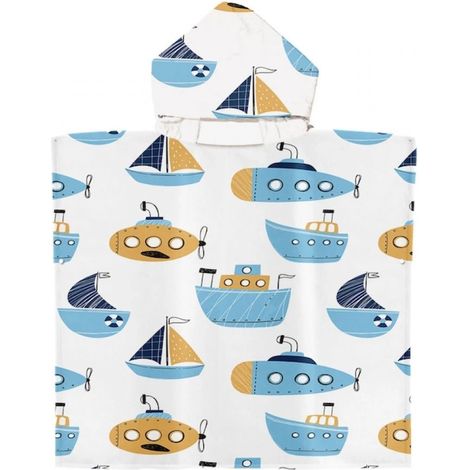 Serviette de plage enfant, poncho à capuche, absorbante, 60 x 60 cm, multicolore
