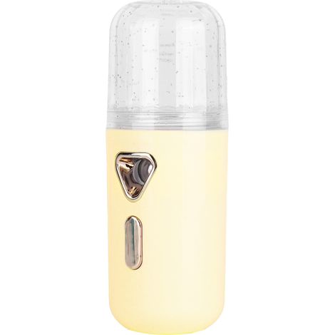 Mini humidificateur facial portable 30 ml, nano-atomisation, rechargeable par USB, brumisateur pour le visage, jaune (1/5)