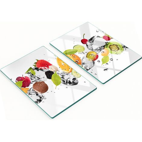 Multifunktionale, dekorative Glasplatten für die Küche, Obst- und Wasserschale, 2 x 40 x 52 cm (1/5)