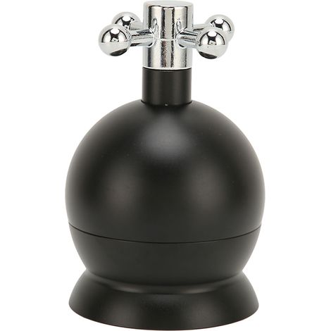58-mm-Doppellager-Kaffeepulverbehälter, höhenverstellbar, lebensmittelechtes Metall, schwarz (1/5)