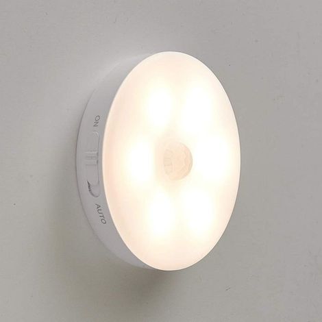 Placard avec détecteur de mouvement,veilleuses murales USB Rechargeable LED Light Capteur intelligent,éclairage à piles pour armoire,chambre à coucher,placard,couloir,etc.(lumière chaude 1 pièce) (1/5)