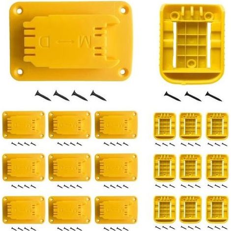 Supports d'outils et de batterie pour perceuse sans fil Dewalt 20V, jaunes, lot de 10. (1/5)