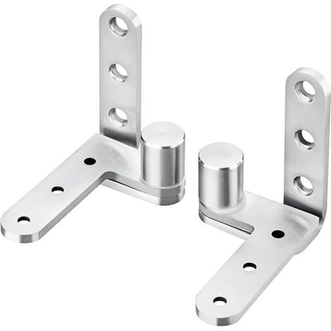 Drehtürscharnier aus Edelstahl, verdeckte Mitteldrehgelenke, 2 Mitteldrehgelenke, 80 x 80 mm (silber) (1/4)