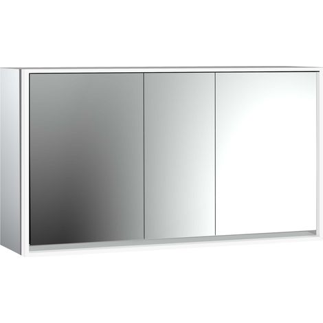 Armario con espejo iluminado emco loft, 1600mm, 3 puertas, modelo