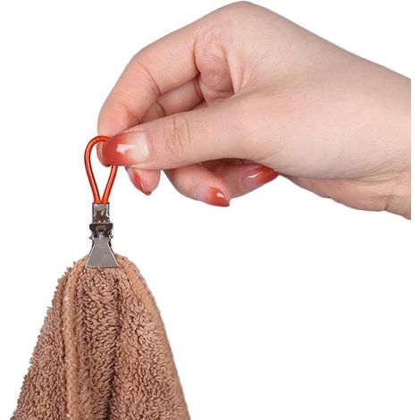 Set di 10 clip portasciugamani in metallo multicolore – clip per appendere asciugamani da cucina e da bagno (5 colori) (1/4)