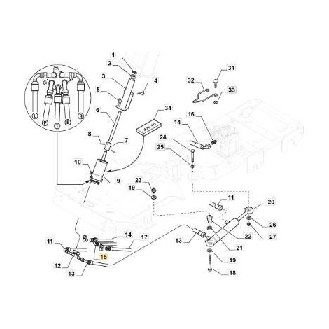 ORIGINAL STIGA HYDRAULISCHER AUSPUFFSCHLAUCH – PFM T-VERBINDUNG – 387869506/0