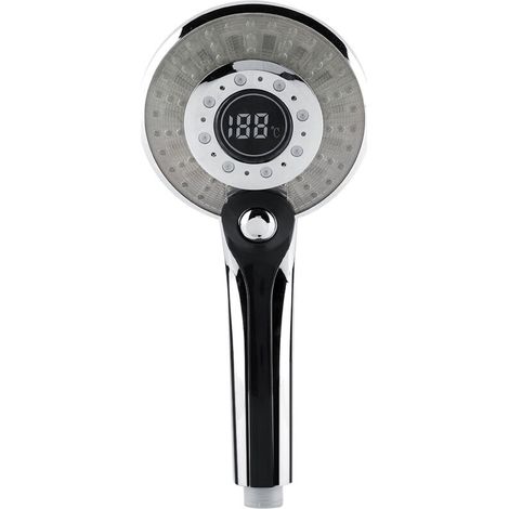 Pommeau de douche à main numérique – 3 modes de pulvérisation – Lumière LED de contrôle de température – Matériau ABS durable (1/5)