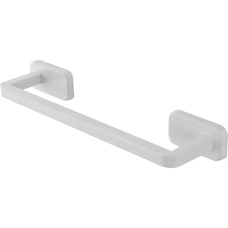 Portasciugamani a muro 35 cm in acciaio inox bianco con doppio fissaggio (1/3)