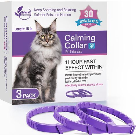 Beruhigungshalsband für Katzen und Hunde – 3er-Pack, Lila für Katzen (1/4)
