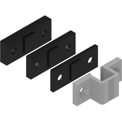 Ensemble de gâche haute avec cales LA CROISEE DS 6812-007 Gris aluminium RAL9006 (1/3)