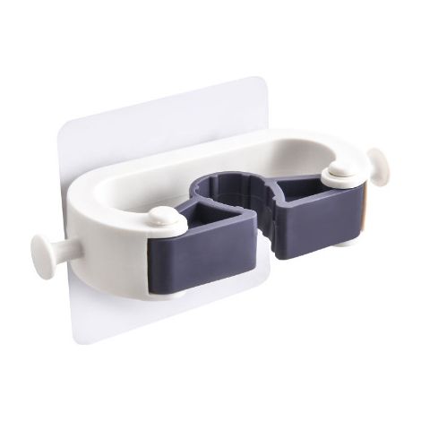 Wandmontierter Mopphalter, Reinigungsmittel-Organizer, Mopp-Wandbesenhalter, Wandbesenhalter, wandmontierter Besenaufhänger, robuster Mopp-Clip, weiß