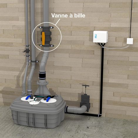 SFA – Vanne d'arrêt à bille SANICUBIC 2 XL – Évacuation DN100 – Installation rapide pour entretien station de relevage – Usage professionnel