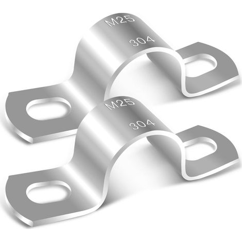 12 Pcs 25mm U Shaped Hose Clamp Stainless Steel U Pipe Holder Bracket for Fixing Gas Pipe Water Pipe (1/5)