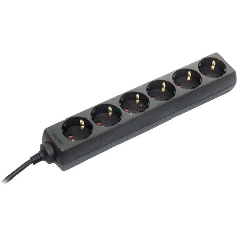 AS Schwabe 11612 Multipresa Nero Schuko 1 pz.