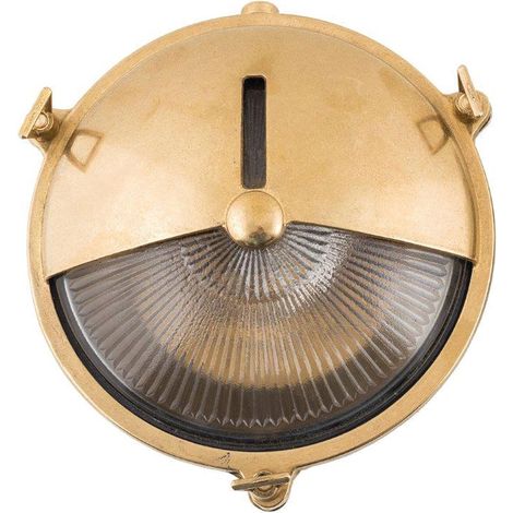 Maritime Wandlampe KARPAHTOS Messing rund IP64
