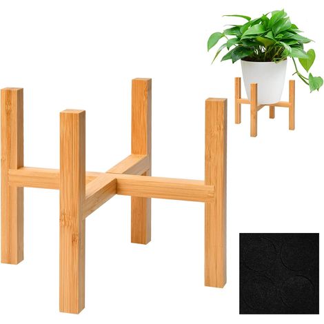 Support pot fleur bois - Présentoir étagère - Intérieur extérieur (1/5)