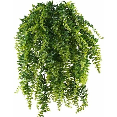 2pcs Fougère Artificielle Tombante 90cm Plante Tombante Plastique Lierre Artificiel Guirlande Feuille Verte Liane à Suspendre Fausse Fougere de Boston pour Mur Maison Panier Suspendu Décor Fonepro (1/5)