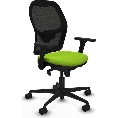 Jorquera sincro malla negra similpiel pistacho brazos 3D base nailon ruedas 65mm nailon (1/5)