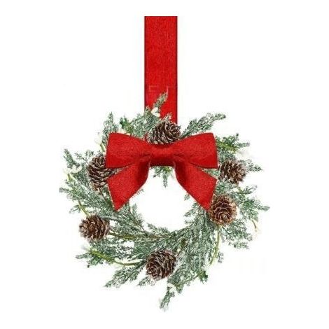 Couronnes de Noël tendance et créatives pour armoires - Couronne de Noël [Vignes vert neige clair]