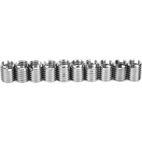 Insert Fileté Métrique M8x1,25 à M6x1,0, Bague Filetage en Acier Reducteur 10 mm, Adaptateur de Filetage Métrique pour Tournevis Plat, Compatible M6 M8 (1/5)