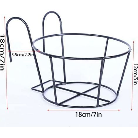 3 Paniers Suspendus Ronds en Fer – Balcon, Jardin, Intérieur/Extérieur – Support Rail Inclus (1/5)