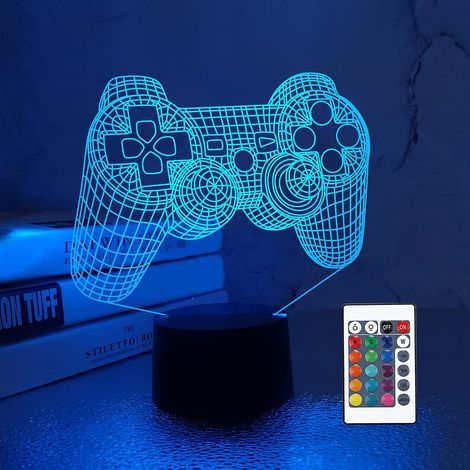 Lampara Controlador De Juego 3d - Luz Nocturna Ilusión 3d - 16 Colores - Mando A Distancia - Para Habitación De Niños - 1 Unidad (1/5)