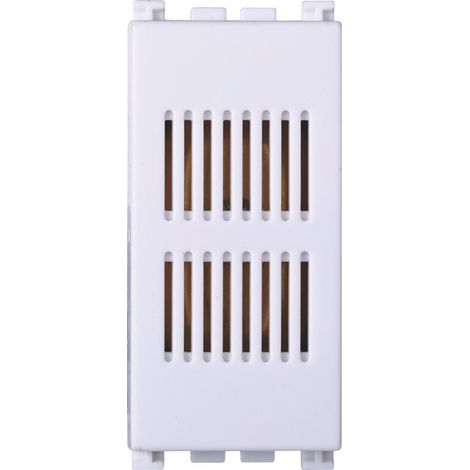 Sonnette ETTROIT 220V 6A 1 module Couleur blanche Compatible avec Vimar Arke - VA1601B