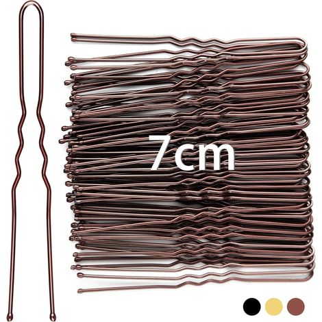 Forcine per capelli da 50 pezzi, forcine a forma di U da 7 cm, forcine per capelli in metallo, accessori per capelli, parrucchiere (marrone) (1/5)
