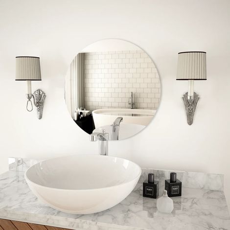 Wandspiegel Spiegel Badzimmer Spiegel 50 cm Rund Glas BNTED941714 Bonnevie (1/5)